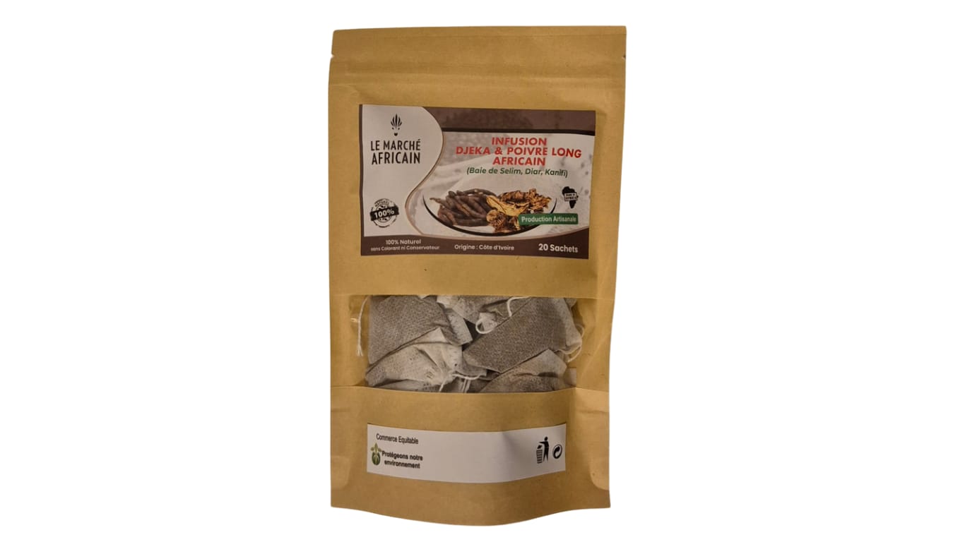 Infusion djéka et poivre long 20 sachets - le marché africain