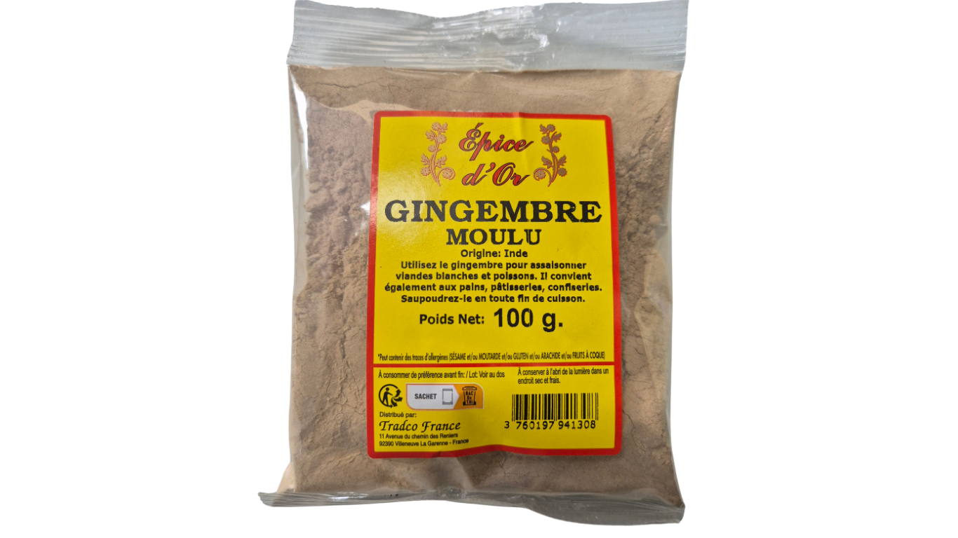 Gingembre moulu, épice d'or, 100g