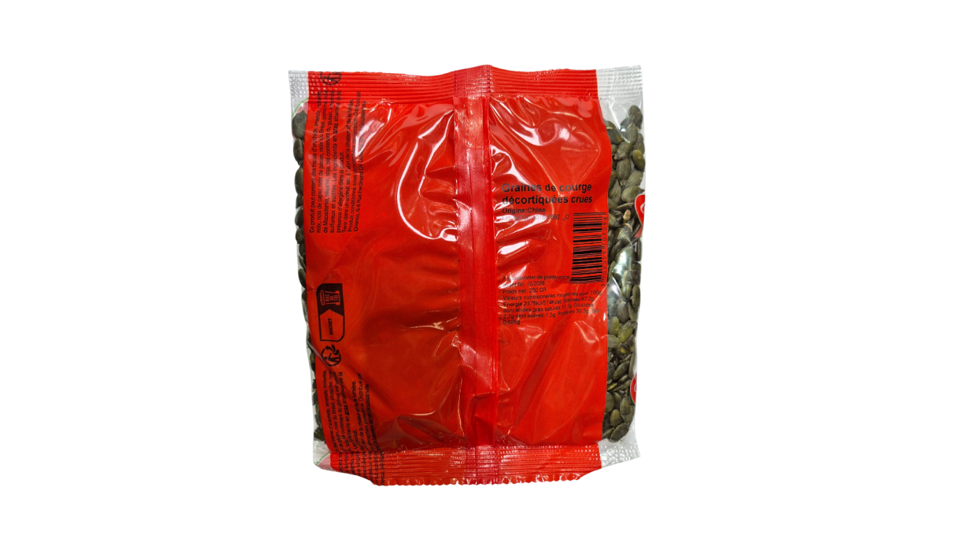 Graines de courge décortiquées crues, 250g