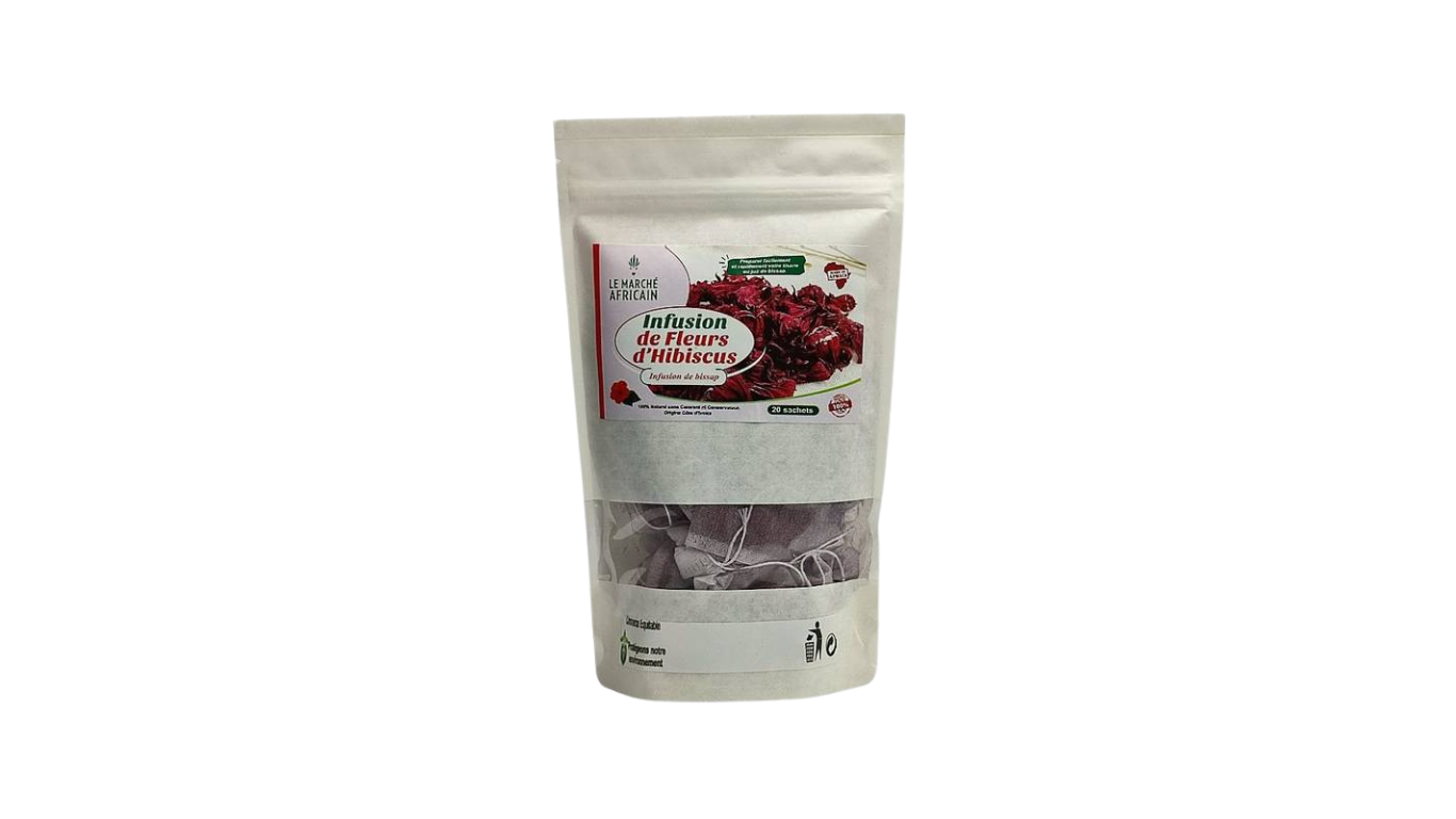 Infusion de fleurs d'hibiscus - 20 sachets - Le marché africain