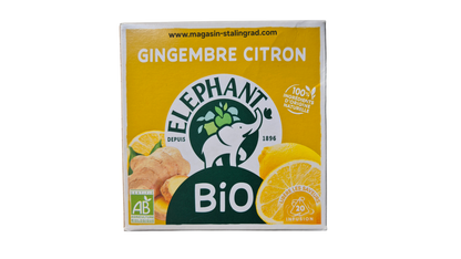 Thé gingimbre citron, Racine, 34g.