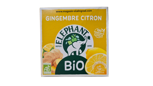 Infusion gingimbre citron, Racine, 34g.